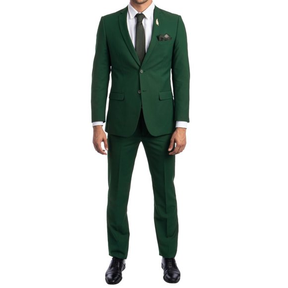 Tazio Slim Fit 2-Piece Suit, Hunter Green - Picture 2 of 3